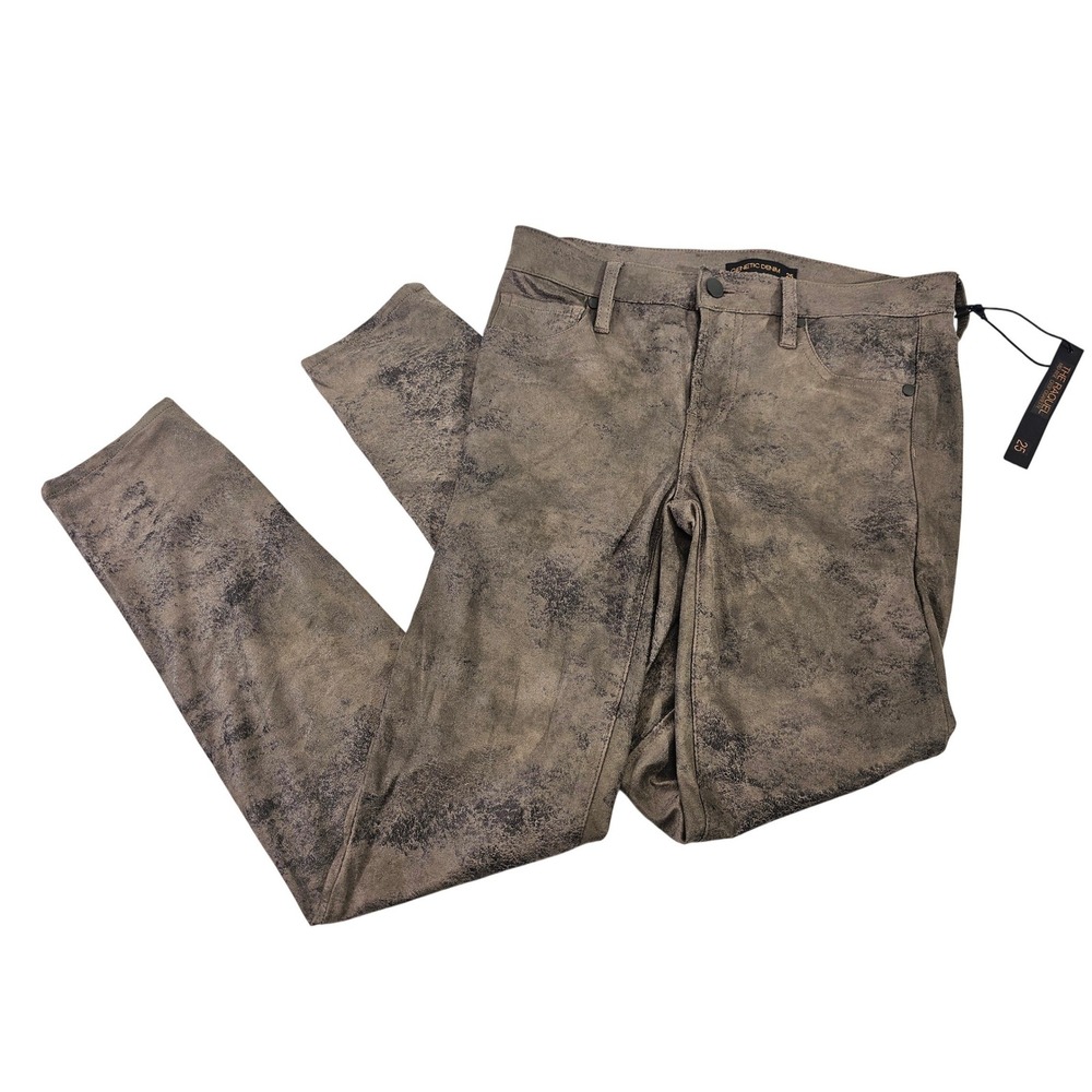 Genetic Denim The Raquel Pants Womens 25 Brown Mottled‎ Mid Rise Crop Cigarette